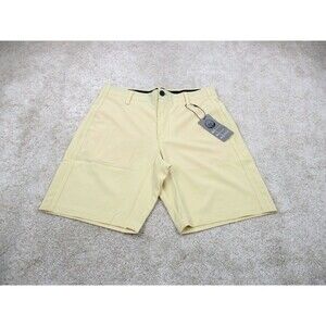 Pins & Aces Shorts Mens 30 Yellow Performance Stretch Breathable Chino Golf